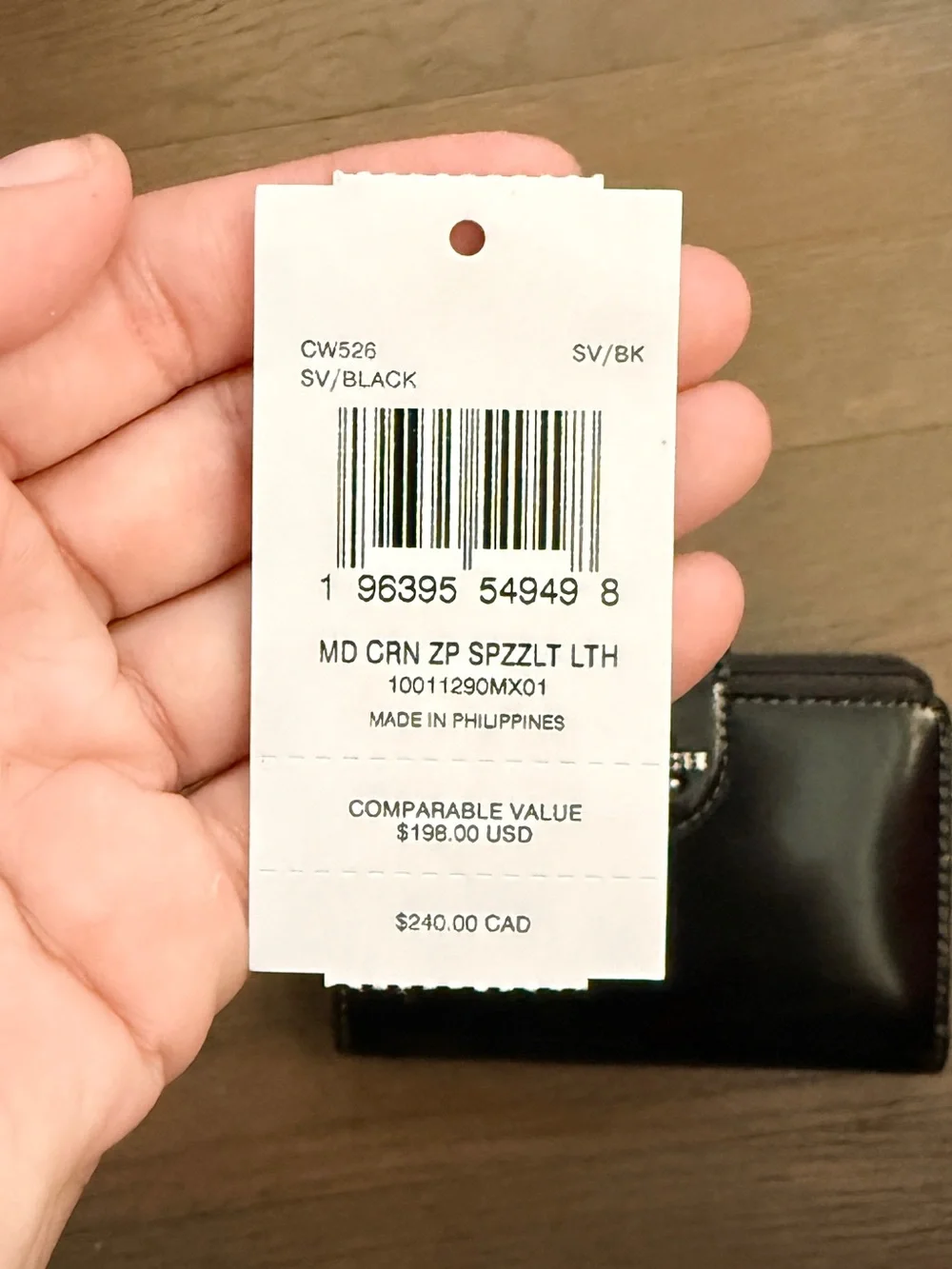Coach Black Leather Compact Zip Card Case